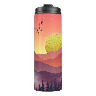 Crimson Mountains Landschaft Thermosbecher