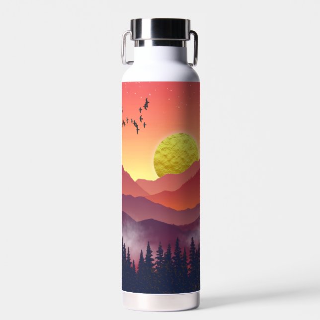 Crimson Mountains Landschaft Trinkflasche (Vorne)