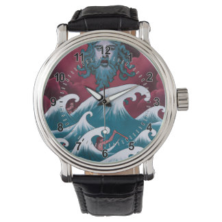 Crimson Neptune Ölgemälde Armbanduhr