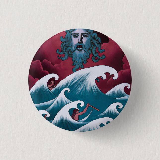 Crimson Neptune Ölgemälde Button (Vorderseite)