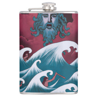 Crimson Neptune Ölgemälde Flachmann