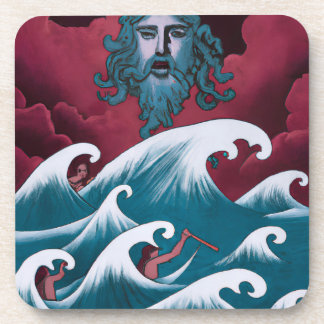 Crimson Neptune Ölgemälde Getränkeuntersetzer