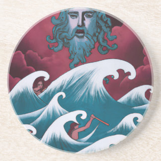 Crimson Neptune Ölgemälde Getränkeuntersetzer