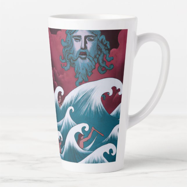 Crimson Neptune Ölgemälde Milchtasse (Rechts)