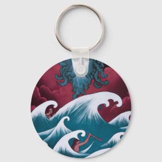 Crimson Neptune Ölgemälde Schlüsselanhänger