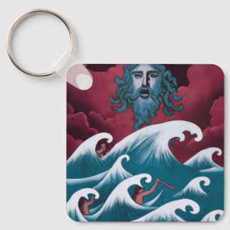 Crimson Neptune Ölgemälde Schlüsselanhänger