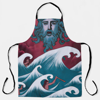 Crimson Neptune Ölgemälde Schürze