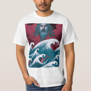 Crimson Neptune Ölgemälde T-Shirt