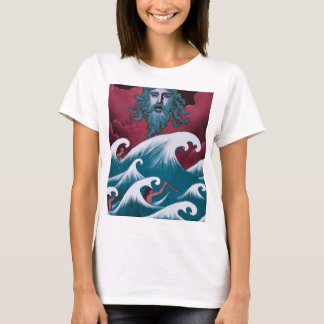 Crimson Neptune Ölgemälde T-Shirt