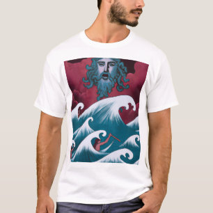 Crimson Neptune Ölgemälde T-Shirt