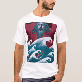 Crimson Neptune Ölgemälde T-Shirt