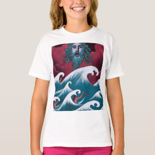 Crimson Neptune Ölgemälde T-Shirt