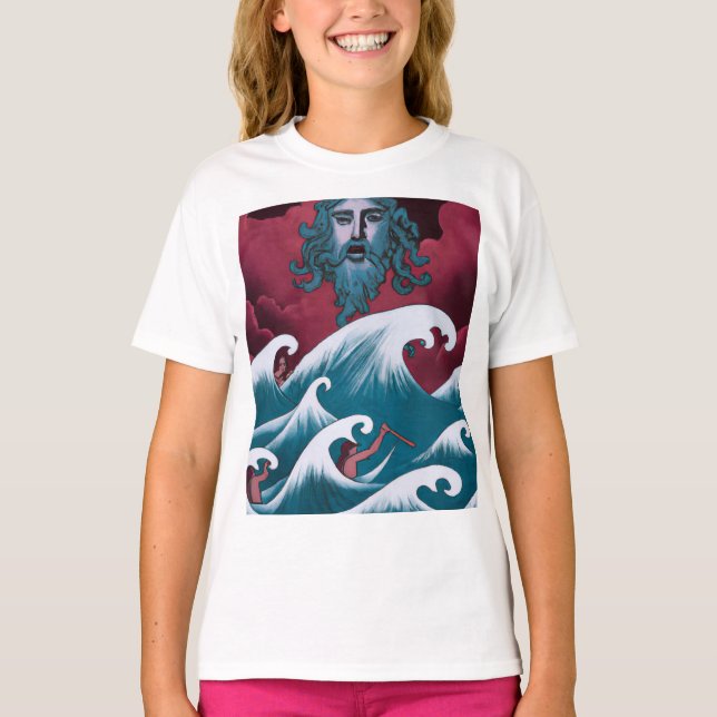 Crimson Neptune Ölgemälde T-Shirt (Vorderseite)