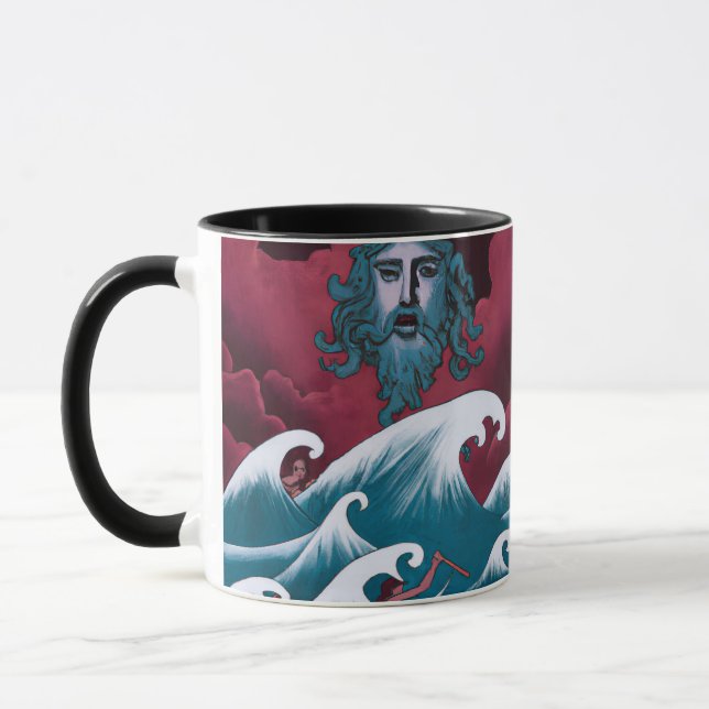 Crimson Neptune Ölgemälde Tasse (Links)