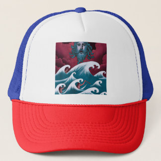 Crimson Neptune Ölgemälde Truckerkappe
