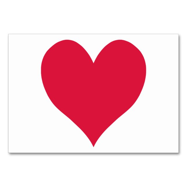 Crimson Niedlich Heart Tischnummer (Vorderseite)