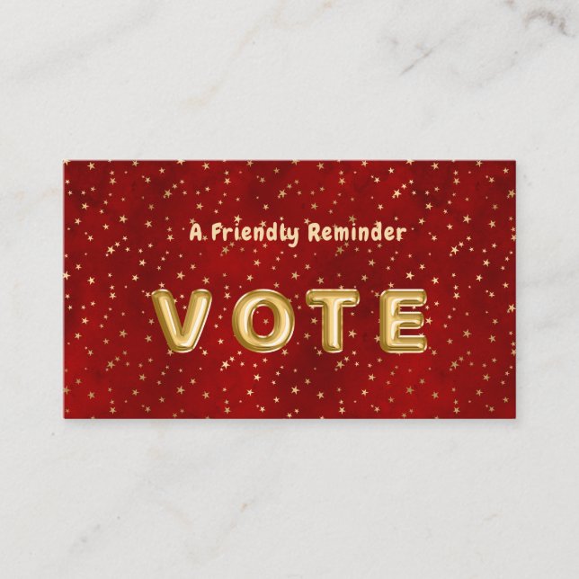 Crimson Nightfall Gold Star Illustration Visitenkarte (Vorderseite)