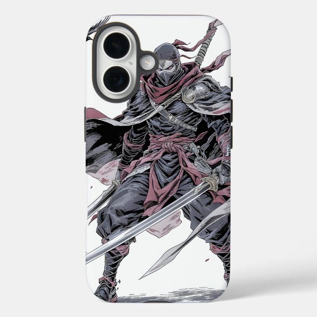 Crimson Ninja Phone Case (Rückseite)