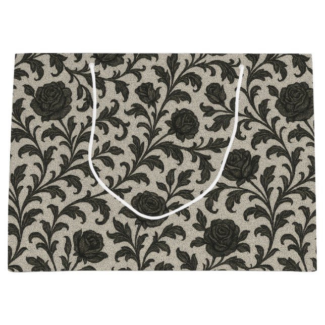 Crimson Nocturne Bloom Viktorianisch Große Geschenktüte (Vorderseite)