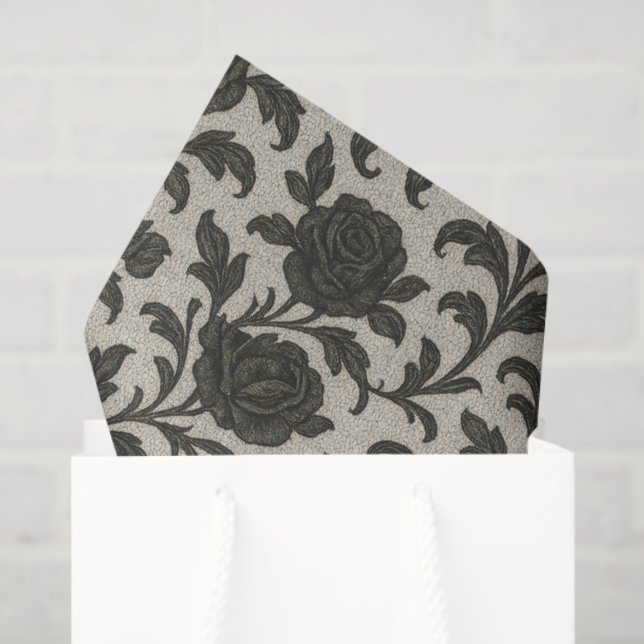 Crimson Nocturne Bloom Viktorianisch Seidenpapier (Geschenktüte)