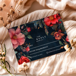 Crimson Noir Hochzeit RSVP Karte