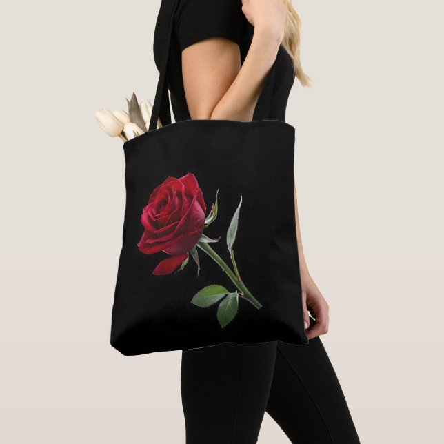 Crimson on Ebony: Die Single-Rote Rose, (Von Nahem)