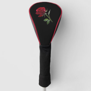 Crimson on Ebony: Die Single-Rote Rose, Golf Headcover