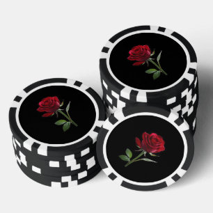 Crimson on Ebony: Die Single-Rote Rose, Pokerchips