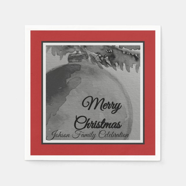 Crimson Ornament Christmas – Holiday  Serviette (Vorderseite)