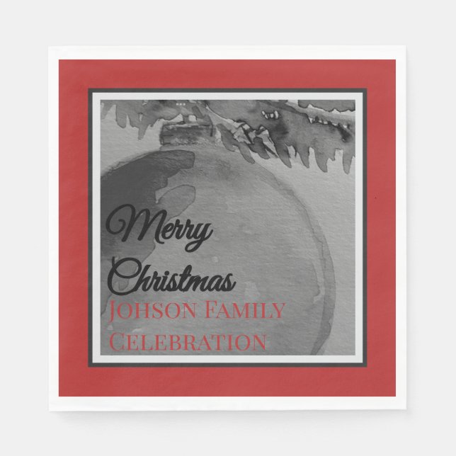 Crimson Ornament Christmas – Holiday  Serviette (Vorderseite)