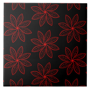 Crimson Pattern auf schwarz Fliese