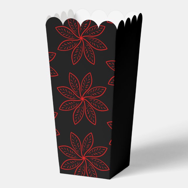 Crimson Pattern auf schwarz Geschenkschachtel (Rückseite)