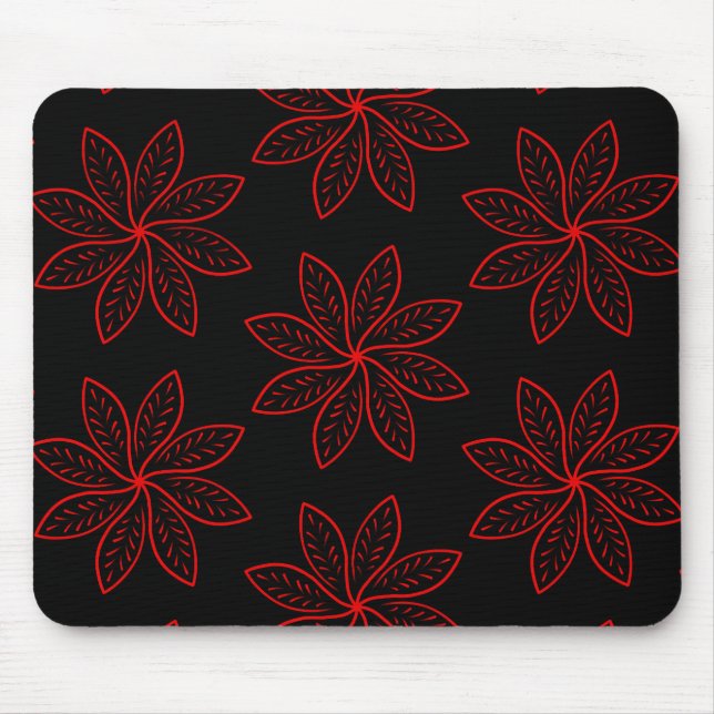 Crimson Pattern auf schwarz Mousepad (Vorne)