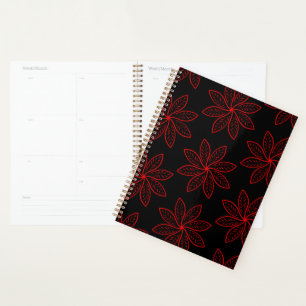 Crimson Pattern auf schwarz Planer