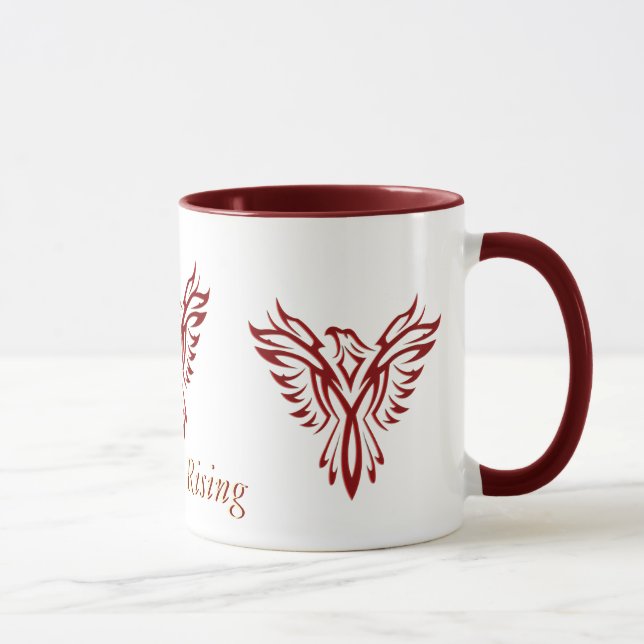 Crimson Phoenix Aufstieg für Hoffnung und Förderun Tasse (Rechts)