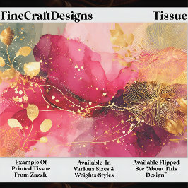 Crimson & Pink Alcohol Tinte + Gold EA4R Decoupage Seidenpapier