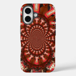 Crimson Pulse   Kaleidoskop Zunge Abstrakte Kunst iPhone 16 Hülle
