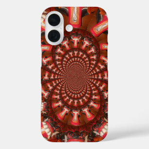 Crimson Pulse Kaleidoskop Zunge Abstrakte Kunst iPhone 16 Hülle