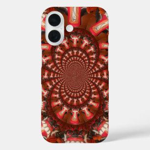 Crimson Pulse Kaleidoskop Zunge Abstrakte Kunst iPhone 16 Hülle