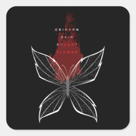 Crimson Rain Gesuchte Blume (eng) Quadratischer Aufkleber