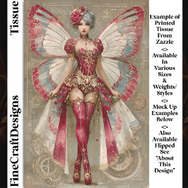 Crimson Red Adult Fairy in Corset DN1L Decoupag Seidenpapier