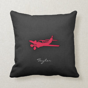 Crimson Red Airplane Kissen