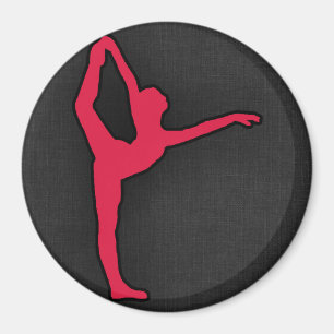 Crimson Red Ballet Dancer Magnet