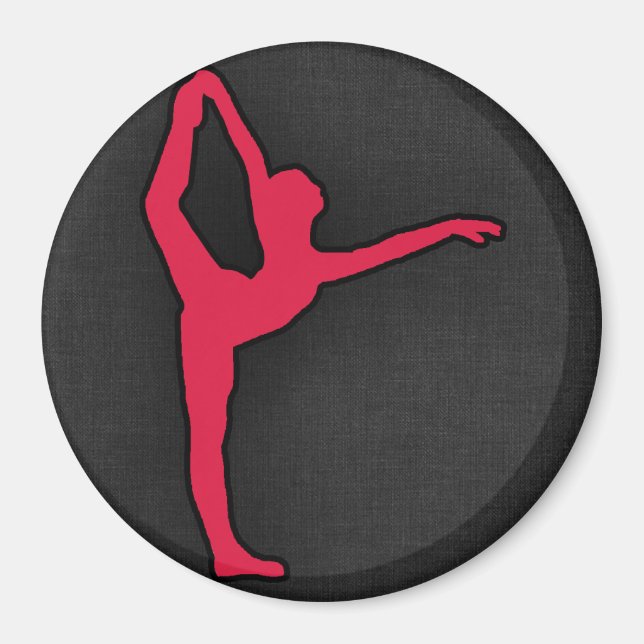 Crimson Red Ballet Dancer Magnet (Vorne)