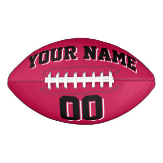 CRIMSON RED BLACK and WHITE Custom Football