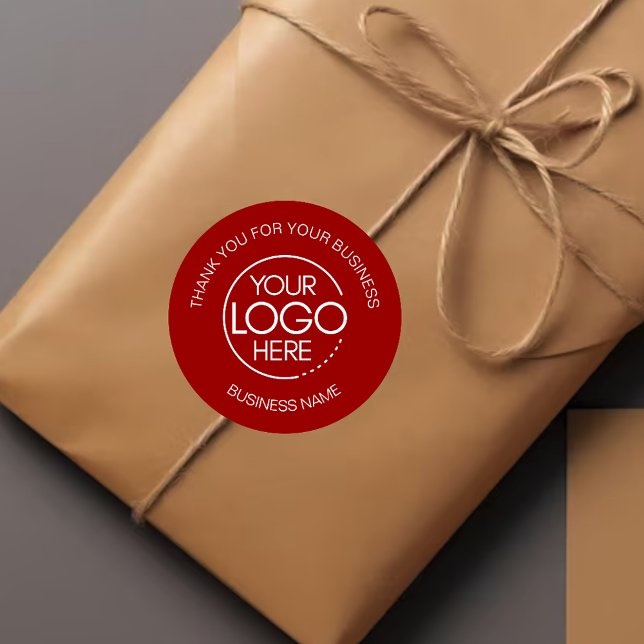 Crimson Red Business Vielen Dank Runder Aufkleber (Von Creator hochgeladen)