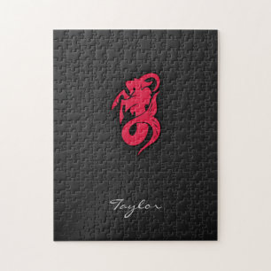 Crimson Red Capricorn Puzzle
