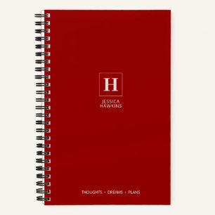 Crimson Red Classic Monogram Notizbuch