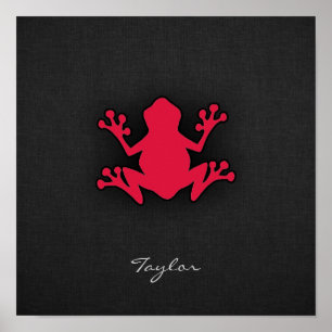 Crimson Red Frog Poster