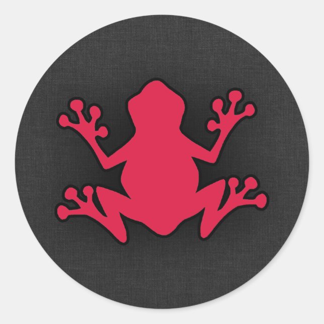 Crimson Red Frog Runder Aufkleber (Vorderseite)
